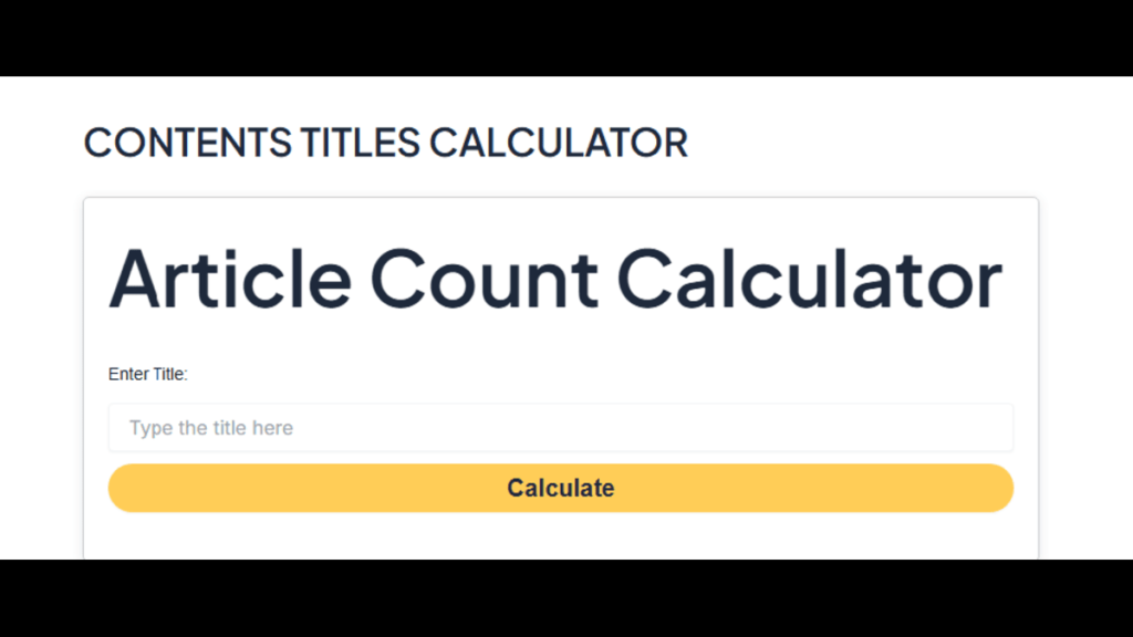 Amazing Article Title's Count Calculator: